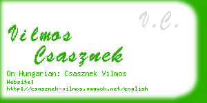 vilmos csasznek business card